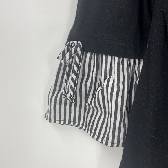 Jones NY black and white top with stripes medium - Picture 3 of 12